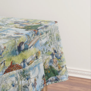 Nappe Vintage Carl Larsson Pêche Cray En Famille