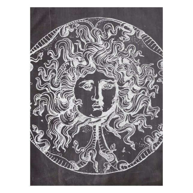 Nappe vintage chalkboard Greek mythology Gorgon medusa (Devant)