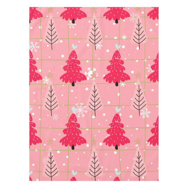 Nappe Vintage classique Motif-arbre de Noël (3) (Devant)