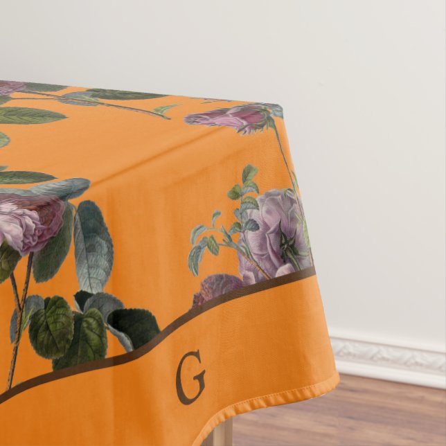 Nappe Vintage de Monogramme orange violet (In Situ)