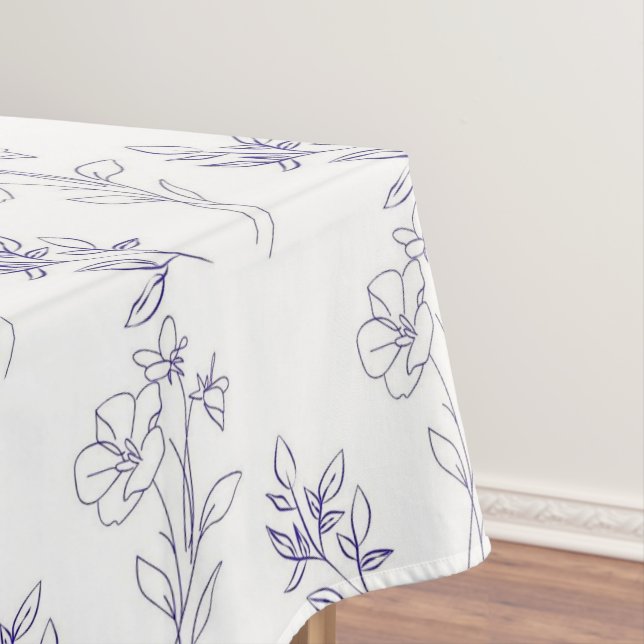 Nappe Vintage Elegant Blue Floral Pattern Spring (In Situ)