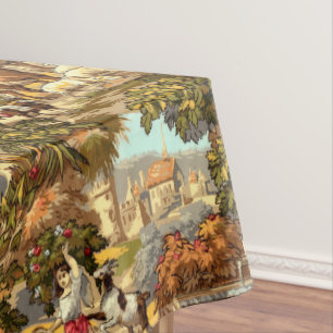 Nappe Vintage époque victorienne 1890 Scènes pastorales