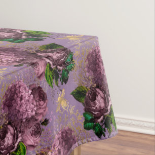 Nappe Vintage Floral abeilles Damask Mauve Or
