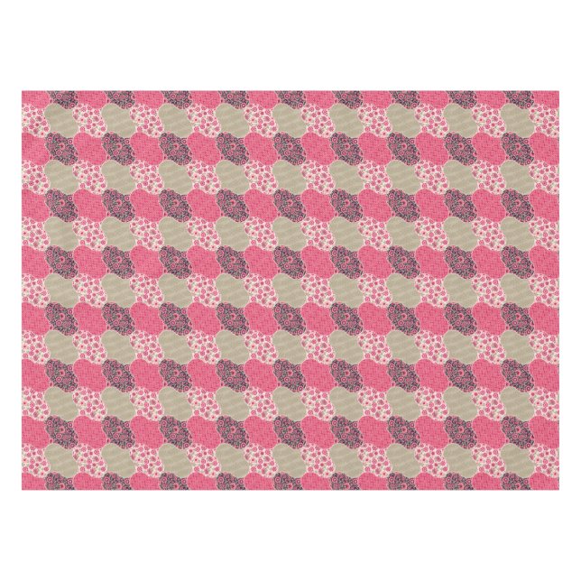 Nappe Vintage Floral Motif marocain rose (Devant (Horizontal))