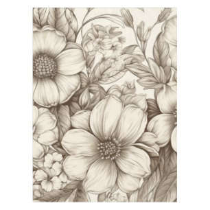 Nappe Vintage Floral Sepia Motif (13)