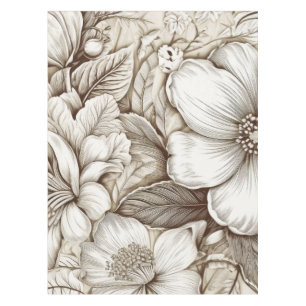 Nappe Vintage Floral Sepia Motif (15)