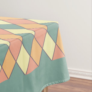Nappe Vintage Harlequine Diagonal dans Pastels Monogramm