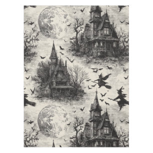 Nappe Vintage Haunted House et sorcier Toile Motif
