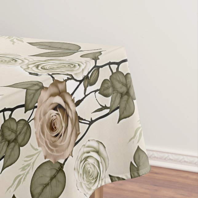 Nappe Vintage Inspired Sepia Roses With Green Leaves (In Situ)