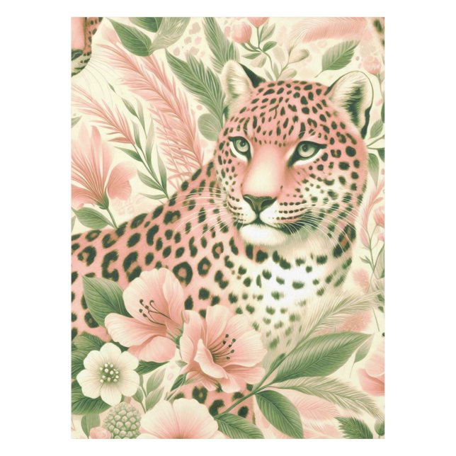 Nappe Vintage léopard de la jungle florale (Devant)