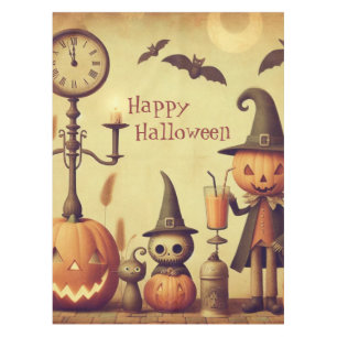 Nappe Vintage, lunatique Halloween citrouilles & chauves