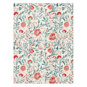 Nappe Vintage marguerite rouge motif floral - Botanique