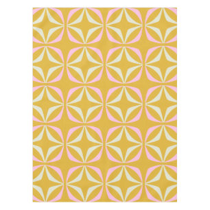 Nappe Vintage Mid Mod Mustard Jaune rose géométrique