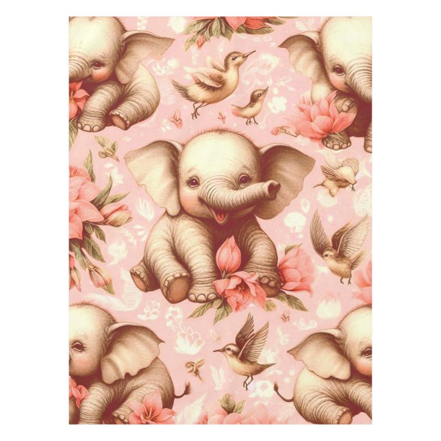 Nappe Vintage mignonne bébé éléphant Motif (Devant)