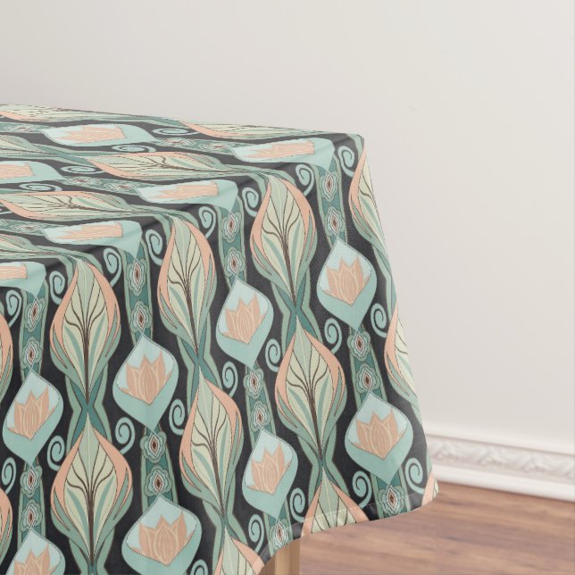 Nappe Vintage moderne Abstrait Botanique Motif sans cout (In Situ)