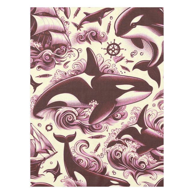 Nappe Vintage Orca Nautique Sans Mer (Devant)
