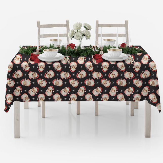 Nappe Vintage Retro Père Noël Noir Noël (Créateur téléchargé)