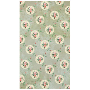 Nappe Vintage Rose Doiliers Faded Smoky Green Damask
