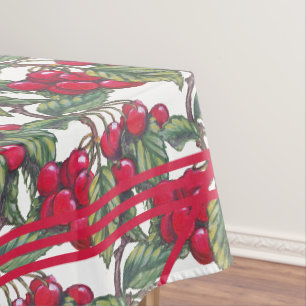 Nappe Vintage rouge cerisier Fruit Motif Cuisine Pique-n