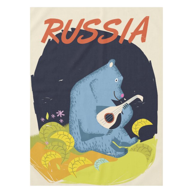 Nappe Vintage Russia Bear affiche de voyage (Devant)