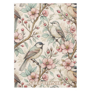 Nappe Vintage Sakura Cerry Blossom & Bird Aesthétiquemen