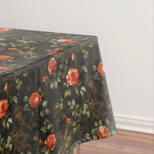 Nappe Vintage shabby chic corail vivant orange rose sage