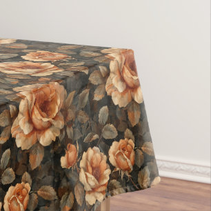 Nappe Vintage shabby chic corail vivant orange rose sage