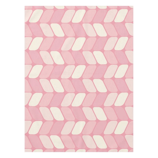 Nappe Vintages rectangles diagonales Vanille rose (Devant)