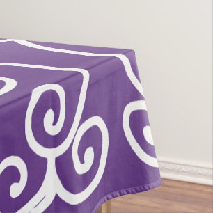 Nappe Violet avec rouleaux blancs