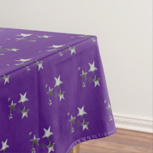 Nappe Violet Gris Stars Motif Festin Élégant