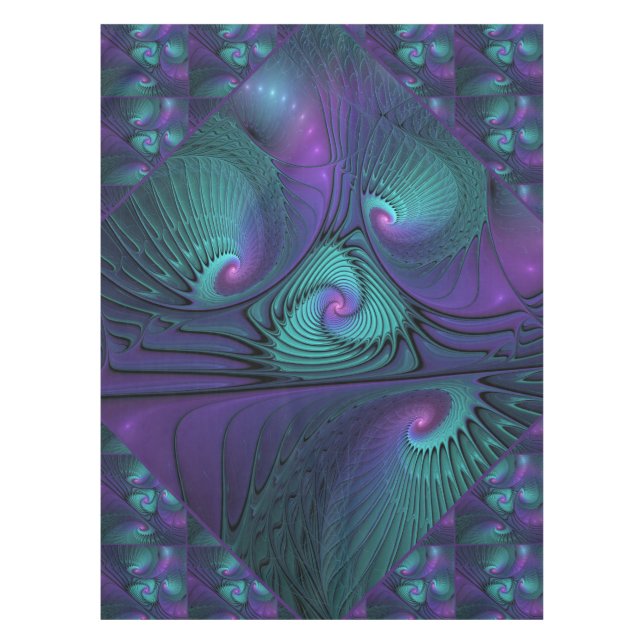 Nappe Violet rencontre Turquoise moderne art fractal abs (Devant)
