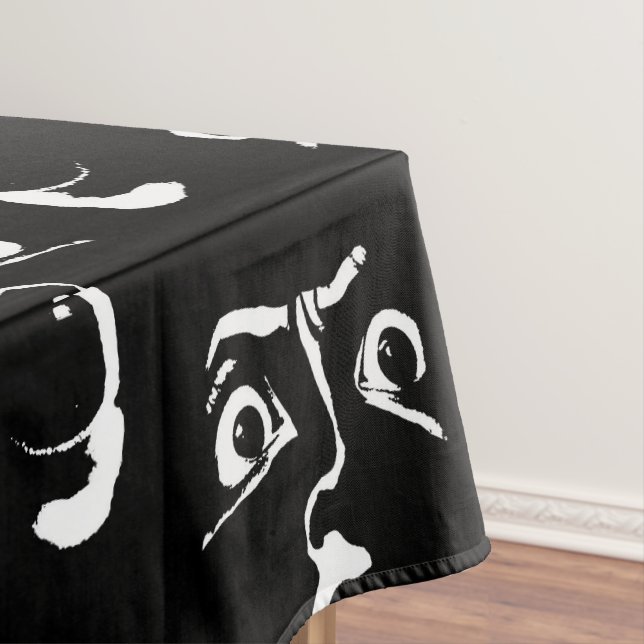 Nappe visage d'horreur noir et blanc (In Situ)