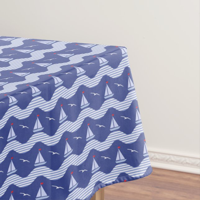 Nappe Voiliers sur un motif rayé de mer (In Situ)