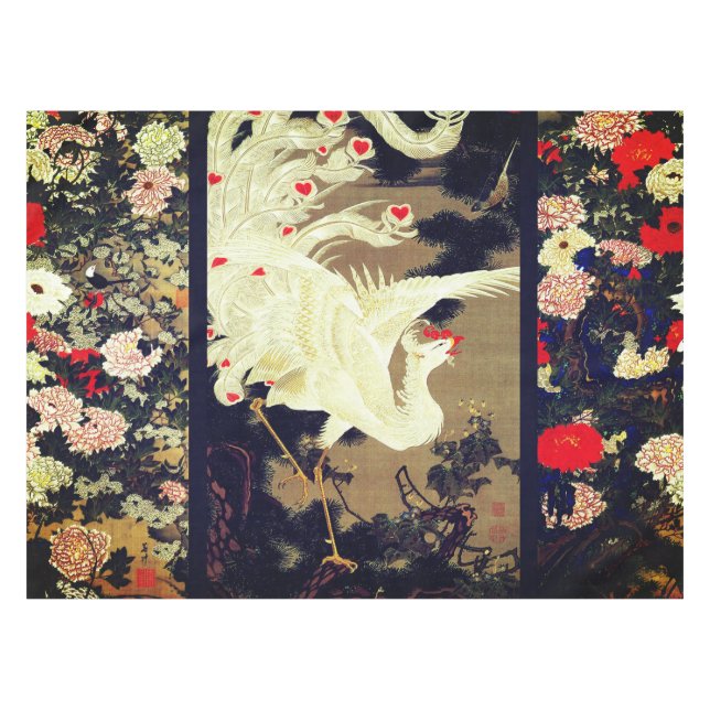 Nappe VOL AMOUR PHOENIX, Plumes, Coeurs Saint-Valentin (Devant (Horizontal))