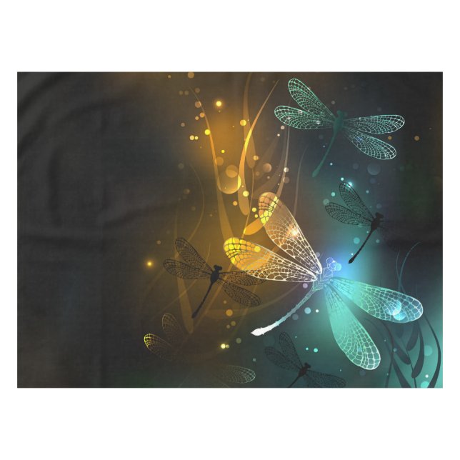 Nappe Vol de libellule verte lumineuse (Devant (Horizontal))