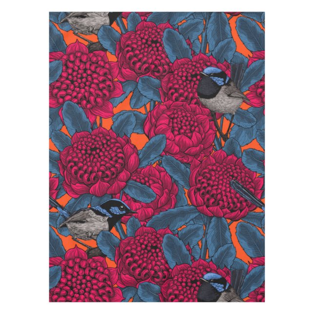 Nappe Waratah rouge et brunes (Devant)