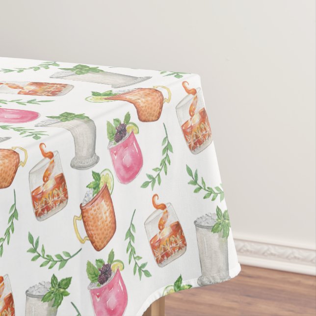 Nappe Watercolor Derby Day Mint Julep Drinks (In Situ)