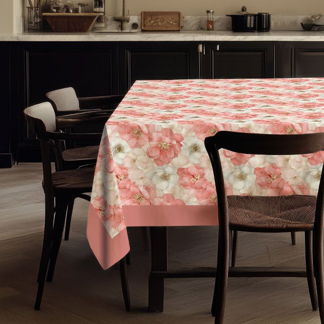 Nappe Watercolor pink and gold modern chic tablecloth (Watercolor pink and gold modern chic tablecloth)