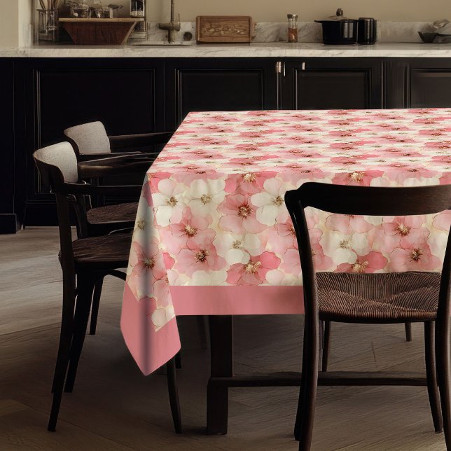 Nappe Watercolor powder pink and gold modern tablecloth (Watercolor powder pink and gold modern tablecloth)
