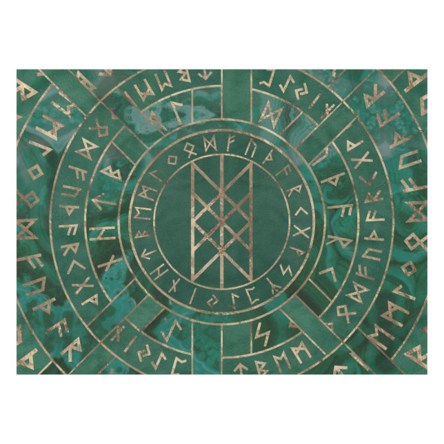 Nappe Web de Wyrd - malachite, cuir et or (Devant (Horizontal))