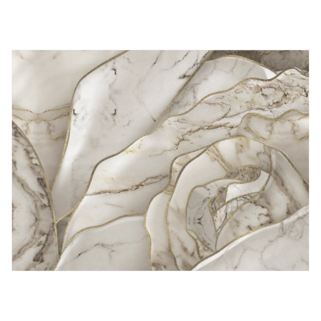 Nappe White Marble Rose Abstract (Devant (Horizontal))