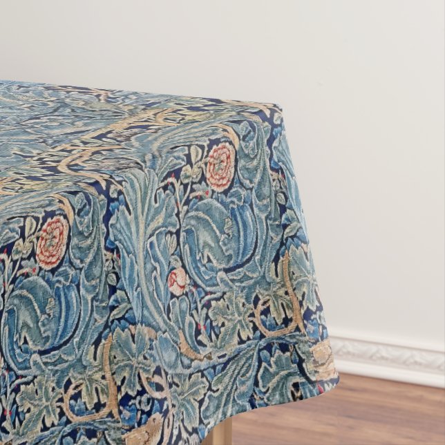 Nappe William Morris Beau motif floral bleu rose (In Situ)