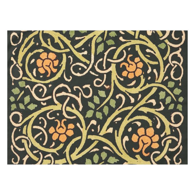 Nappe William Morris Black Floral Art (Devant (Horizontal))