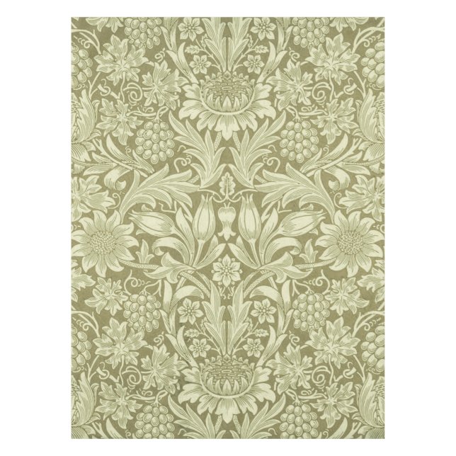 Nappe William Morris Fleur verte tournesol (Devant)
