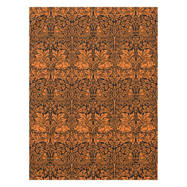Nappe William Morris Frère Lapin Motif Noir Rouille (Devant)