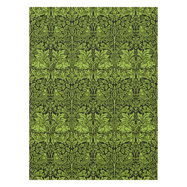 Nappe William Morris Frère Lapin Vert Sauge Noir (Devant)