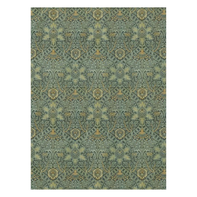 Nappe William Morris Ispahan Vert sarcelle Floral Art (Devant)