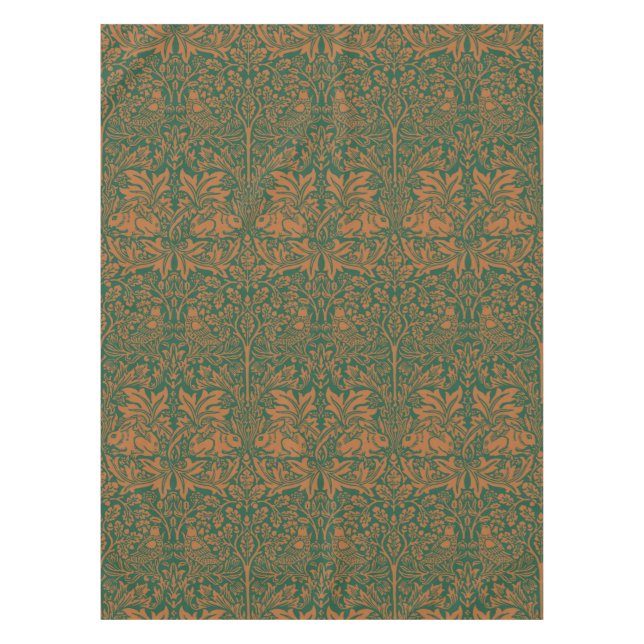 Nappe William Morris Lapin Frère Ambre Noir Motif (Devant)