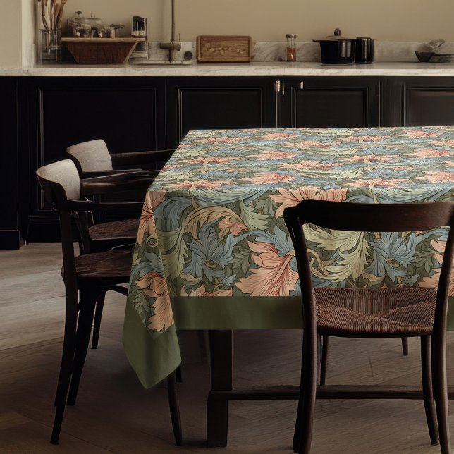 Nappe William Morris Pimpernel bleu pastel bleu sauge (William Morris Pimpernel blush pastel blue sage Tablecloth)