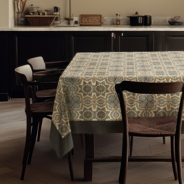 Nappe William Morris Pimpernel nouveau couleurs neutres (William Morris Pimpernel nouveau neutral colors Tablecloth)